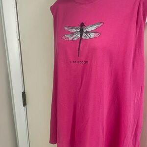 Life Is Good Vibrant Pink Sleeveless T- Shirt